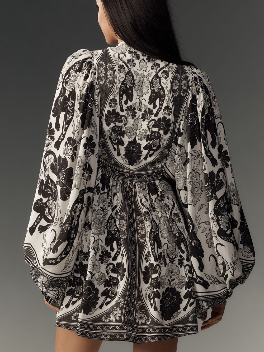 FARM Rio Black and White Floral Mini Dress - Picture 2 of 8